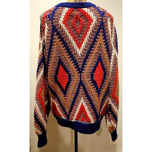Ju Ju S'amuse! Deluxe Open Cardigan Gorgeous Knit Aztec Oversized Sweater, Sz XL - Picture 9 of 10
